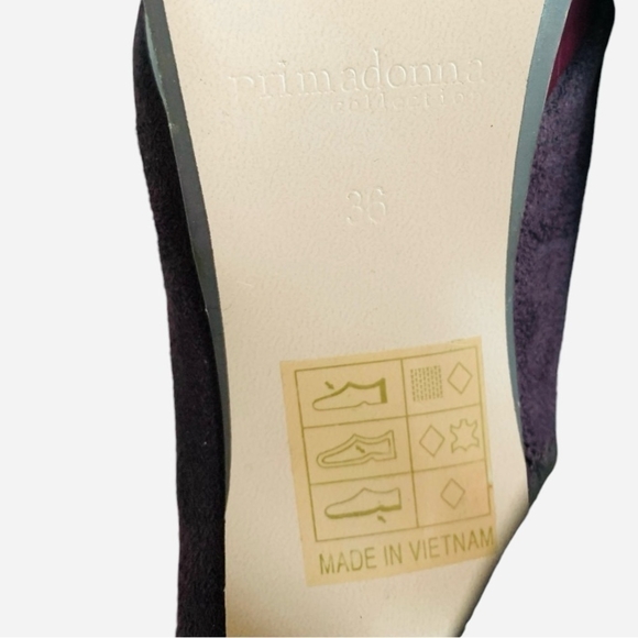 PRIMADONNA Burgundy Faux Suede Leather High Heel Ankle Booties Women’s Size 36 - Picture 9 of 10